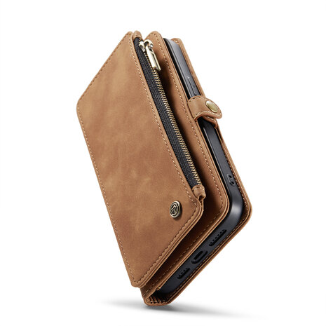 iPhone 15 Pro Sienna Brown- MagSafe Book Case met Rits