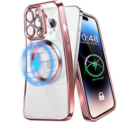 iPhone 15 Pro Roze - TPU Back Cover - Geschikt voor Magsafe