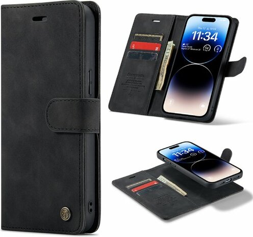 iPhone 14 Pro Max Charcoal Gray - 2 in 1 Book Case