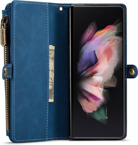 Samsung Z Fold 3 Navy Blue - Book Case met Rits