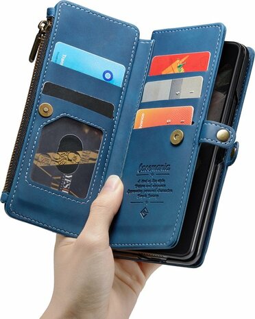 Samsung Z Fold 3 Navy Blue - Book Case met Rits