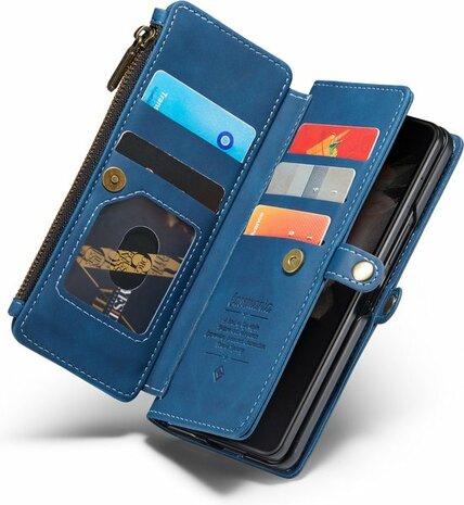 Samsung Z Fold 3 Navy Blue - Book Case met Rits