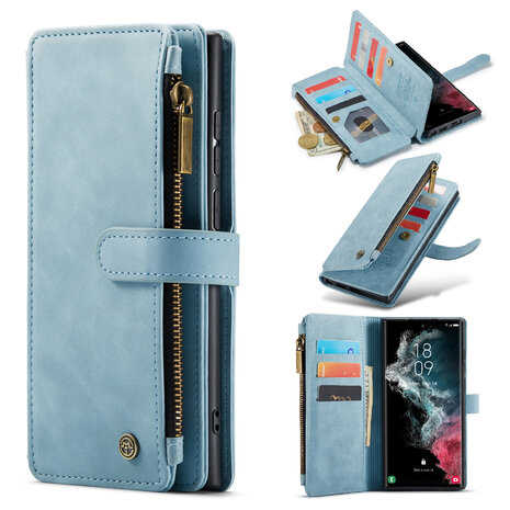 Samsung S25 Ultra - Aqua Blue - Book Case met Rits