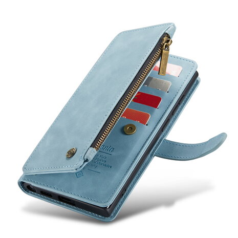 Samsung S25 Ultra - Aqua Blue - Book Case met Rits