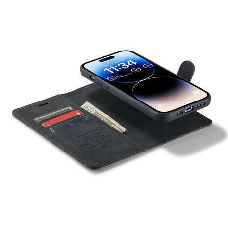 iPhone 15 Pro Charcoal Gray - 2 in 1 Book Case