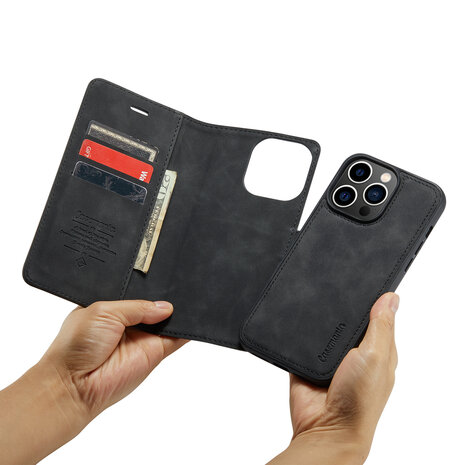 iPhone 15 Pro Charcoal Gray - 2 in 1 Book Case