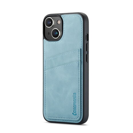 iPhone 14 - Back Cover met Kaarthouder - Aqua Blue