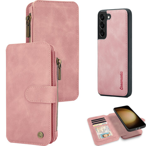 Samsung S24 Plus Pale Pink - 2 in 1 Book Case met Rits