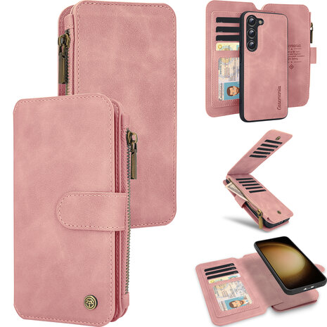 Samsung S24 Plus Pale Pink - 2 in 1 Book Case met Rits