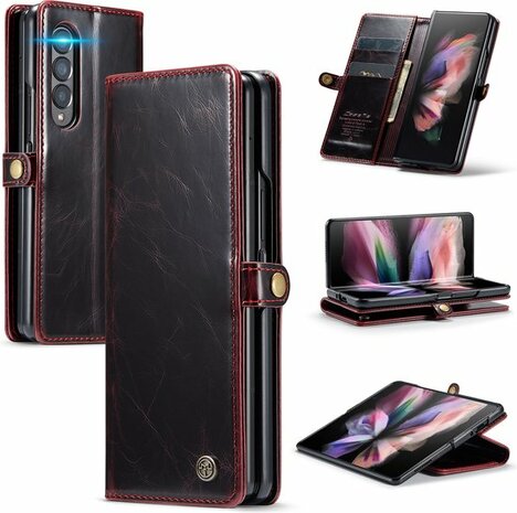 Samsung Z Fold 3 Crimson Red - Book Case