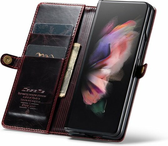 Samsung Z Fold 3 Crimson Red - Book Case