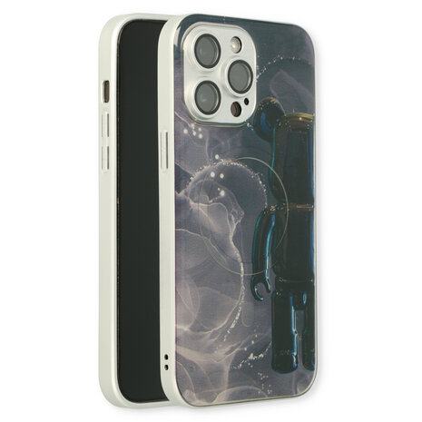 iPhone 14 Pro Max Zwart - MagSafe TPU Marmer