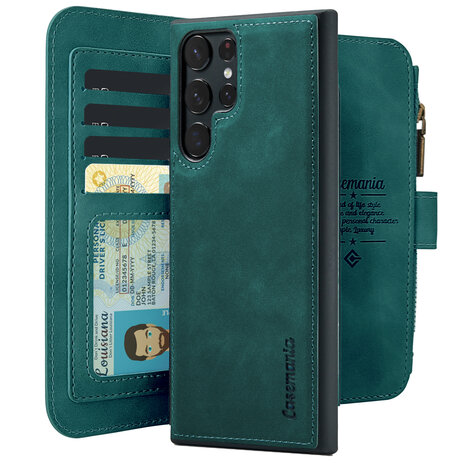 Samsung S23 Ultra Emerald Green - 2 in 1 Book Case met Rits