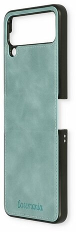 Samsung Z Flip 4 Aqua Blue - Kunstlederen Back Cover