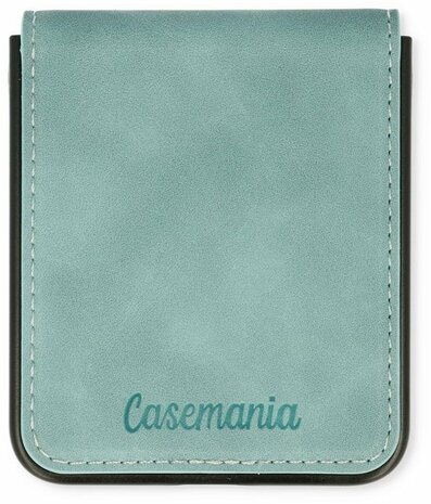 Samsung Z Flip 4 Aqua Blue - Kunstlederen Back Cover