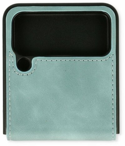 Samsung Z Flip 4 Aqua Blue - Kunstlederen Back Cover