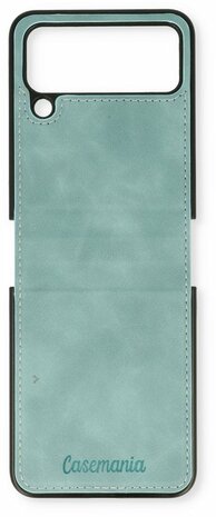 Samsung Z Flip 4 Aqua Blue - Kunstlederen Back Cover