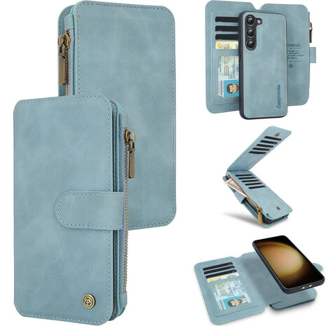 Samsung S24 Plus Aqua Blue - 2 in 1 Book Case met Rits