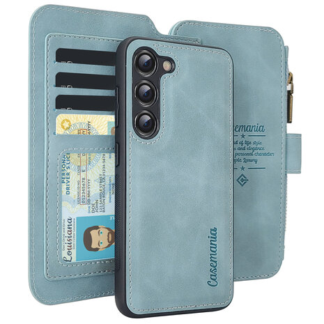 Samsung S24 Plus Aqua Blue - 2 in 1 Book Case met Rits