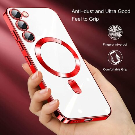 Samsung S24 Plus Rood - TPU Back Cover - Geschikt voor Magsafe