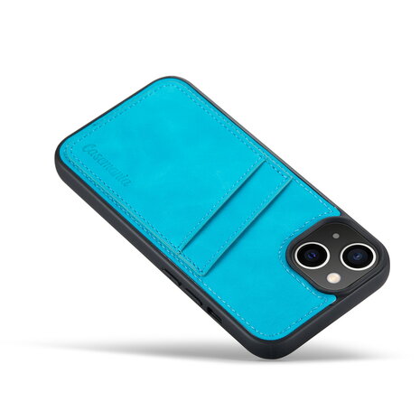 iPhone 14 - Back Cover met Kaarthouder - Azure Blue