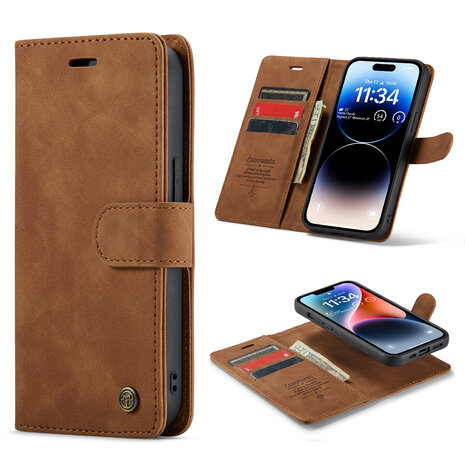 iPhone 16e - 2 in 1 Book Case - Sienna Brown