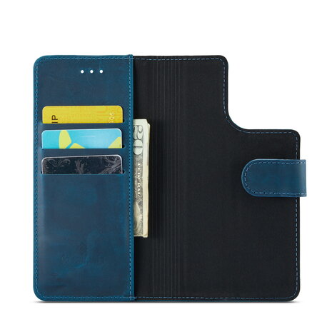 iPhone 15 Pro Max - Navy Blue - 2 in 1 Lederen MagSafe Case