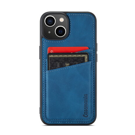 iPhone 14 - Back Cover met Kaarthouder - Navy Blue