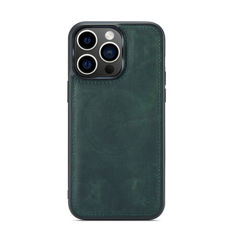 iPhone 15 Pro - Emerald Green - 2 in 1 Lederen MagSafe Case