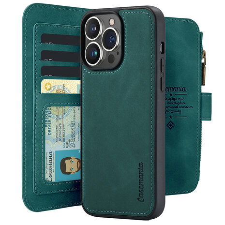 iPhone 15 Pro Max - Emerald Green - 2 in 1 Rits Book Case