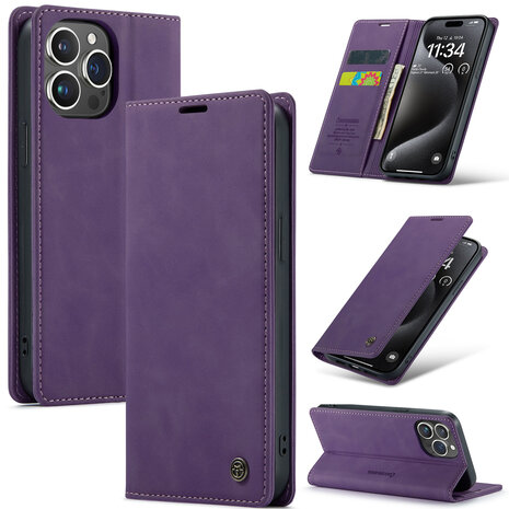 iPhone 15 Pro Deep Purple - Book Case