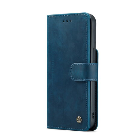 iPhone 15 Pro - Navy Blue - 2 in 1 Lederen MagSafe Case