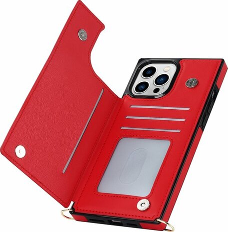 iPhone 15 Pro Rood - Back Cover met Koord