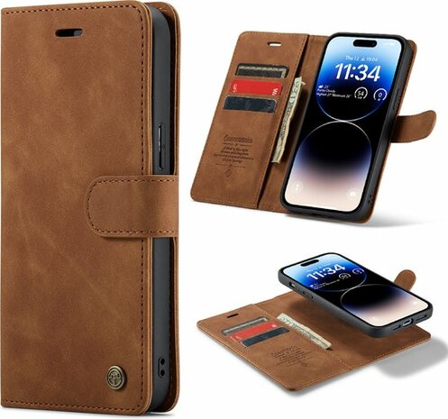 iPhone 14 Pro Max Sienna Brown - 2 in 1 Book Case