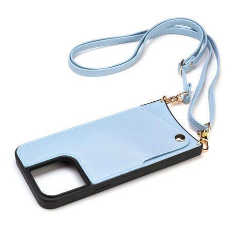 iPhone 15 Pro Blauw - Back Cover met Bandje