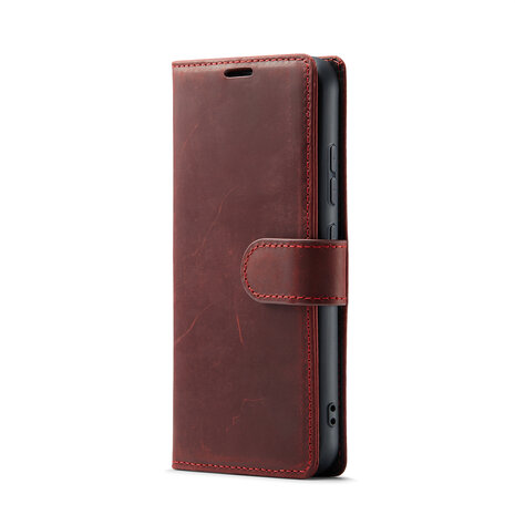 Samsung S24 Plus Crimson Red - Leather Book Case