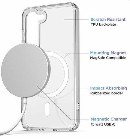 Samsung S24 Plus Transparant - Anti Shock - Geschikt voor Magsafe