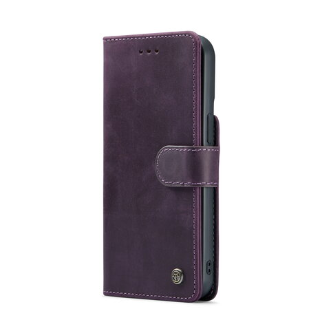 iPhone 15 Pro Max - Deep Purple - 2 in 1 Lederen MagSafe Case