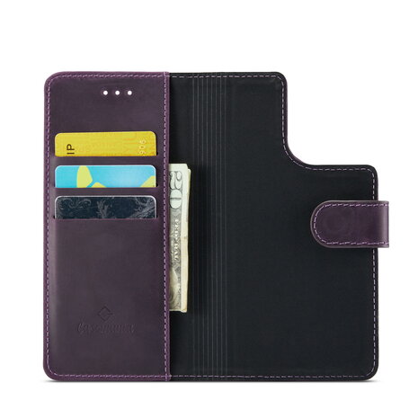 iPhone 15 Pro Max - Deep Purple - 2 in 1 Lederen MagSafe Case