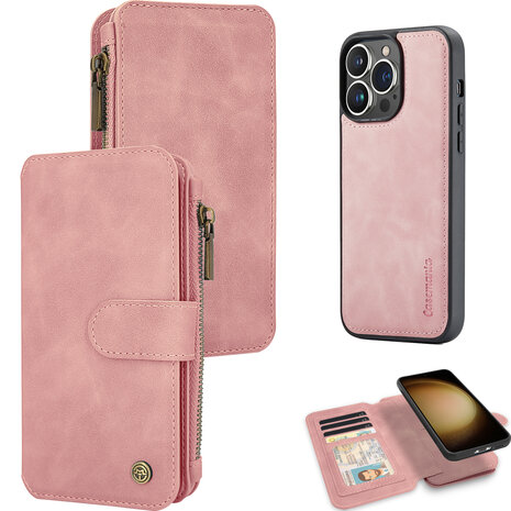 iPhone 15 Pro - Pale Pink - 2 in 1 Rits Book Case