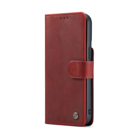 iPhone 15 Pro Max - Crimson Red - 2 in 1 Lederen MagSafe Case