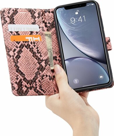 iPhone XR Roze - Slangen Book Case