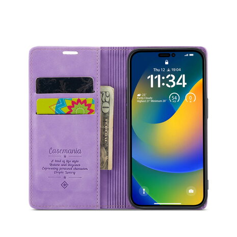 iPhone 15 Pro Bright Lila - Book Case