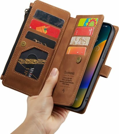 iPhone 14 Pro Max Sienna Brown - Book Case met Rits