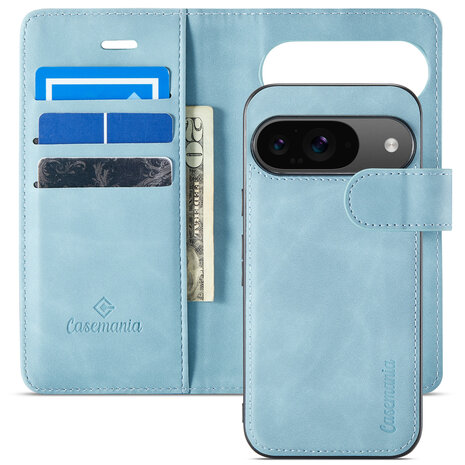 Pixel 9 - Aqua Blue - 2 in 1 Book Case