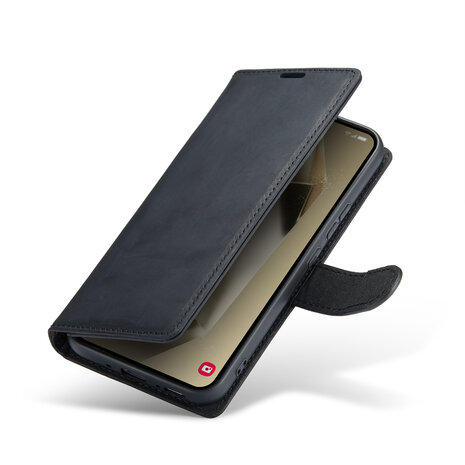 Samsung S24 Plus Charcoal Gray - Leather Book Case