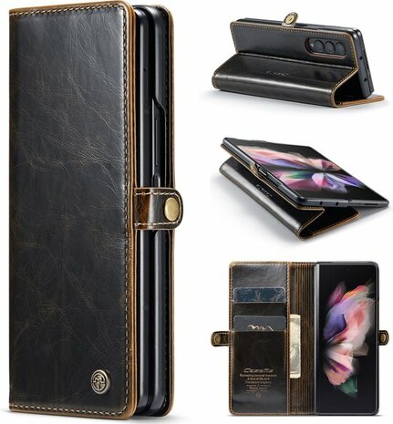 Samsung Z Fold 3 Cognac Brown - Book Case