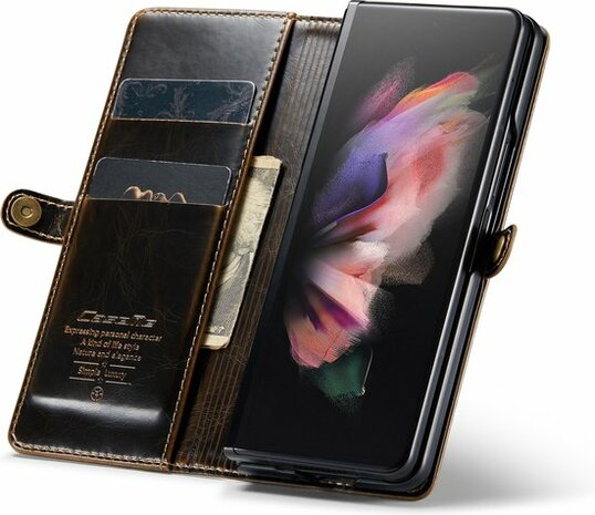 Samsung Z Fold 3 Cognac Brown - Book Case