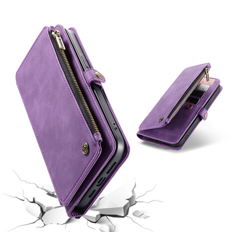 iPhone 15 Pro Bright Lila - MagSafe Book Case met Rits