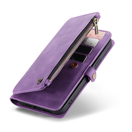 iPhone 15 Pro Bright Lila - MagSafe Book Case met Rits